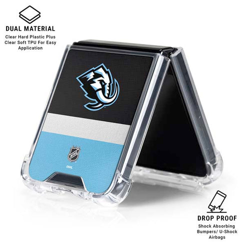 NHL Utah Mammoth Striped Jersey Galaxy Z Flip6 Clear Case